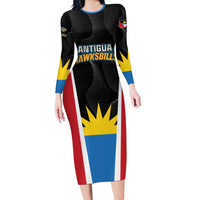 Custom Antigua Cricket Hawksbills Long Sleeve Bodycon Dress Each Endeavouring All Achieving - Wonder Print Shop