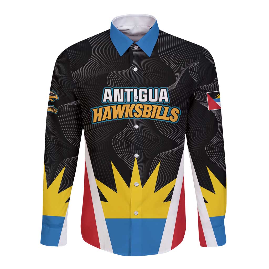 Custom Antigua Cricket Hawksbills Long Sleeve Button Shirt Each Endeavouring All Achieving - Wonder Print Shop