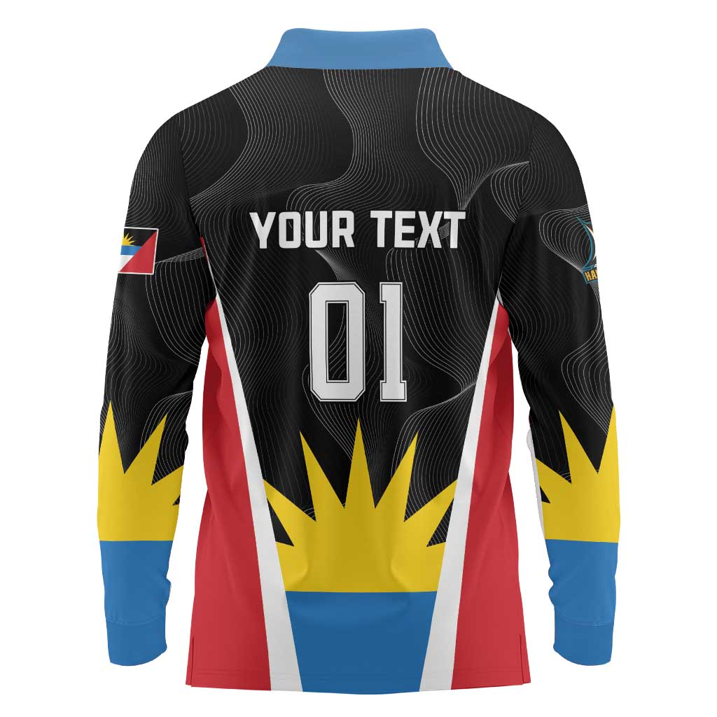 Custom Antigua Cricket Hawksbills Long Sleeve Polo Shirt Each Endeavouring All Achieving - Wonder Print Shop