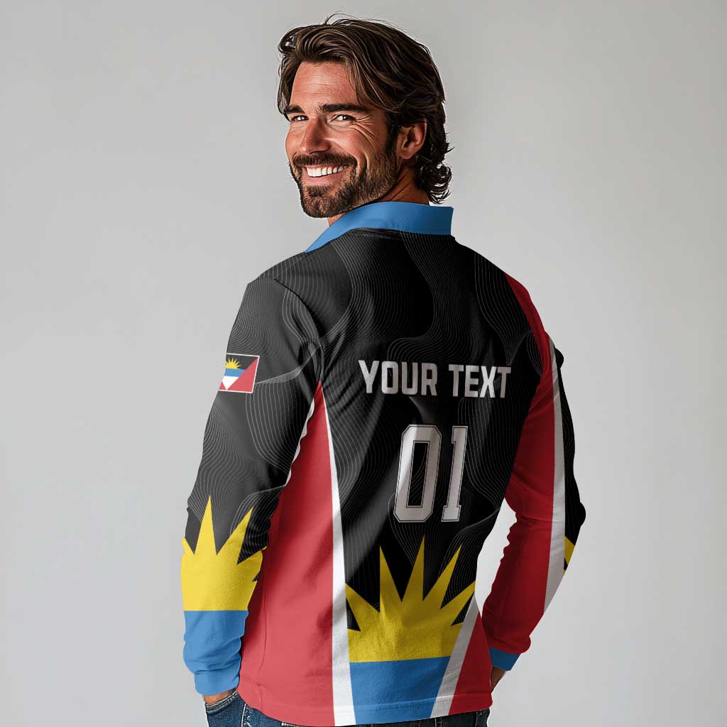 Custom Antigua Cricket Hawksbills Long Sleeve Polo Shirt Each Endeavouring All Achieving - Wonder Print Shop