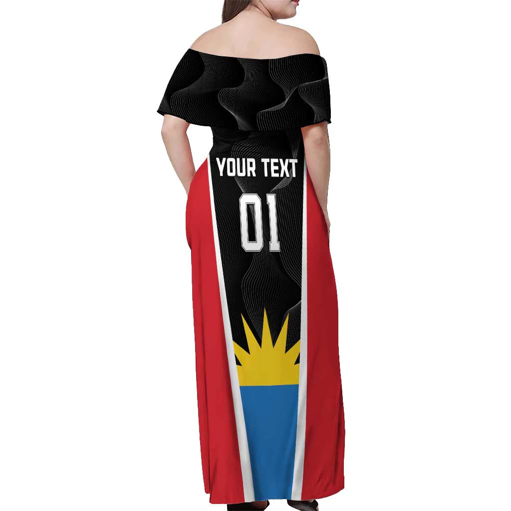 Custom Antigua Cricket Hawksbills Off Shoulder Maxi Dress Each Endeavouring All Achieving - Wonder Print Shop