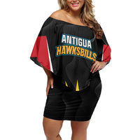 Custom Antigua Cricket Hawksbills Off Shoulder Short Dress Each Endeavouring All Achieving - Wonder Print Shop