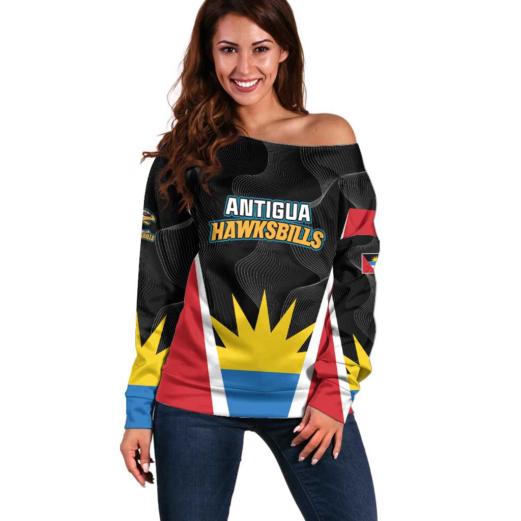 Custom Antigua Cricket Hawksbills Off Shoulder Sweater Each Endeavouring All Achieving - Wonder Print Shop
