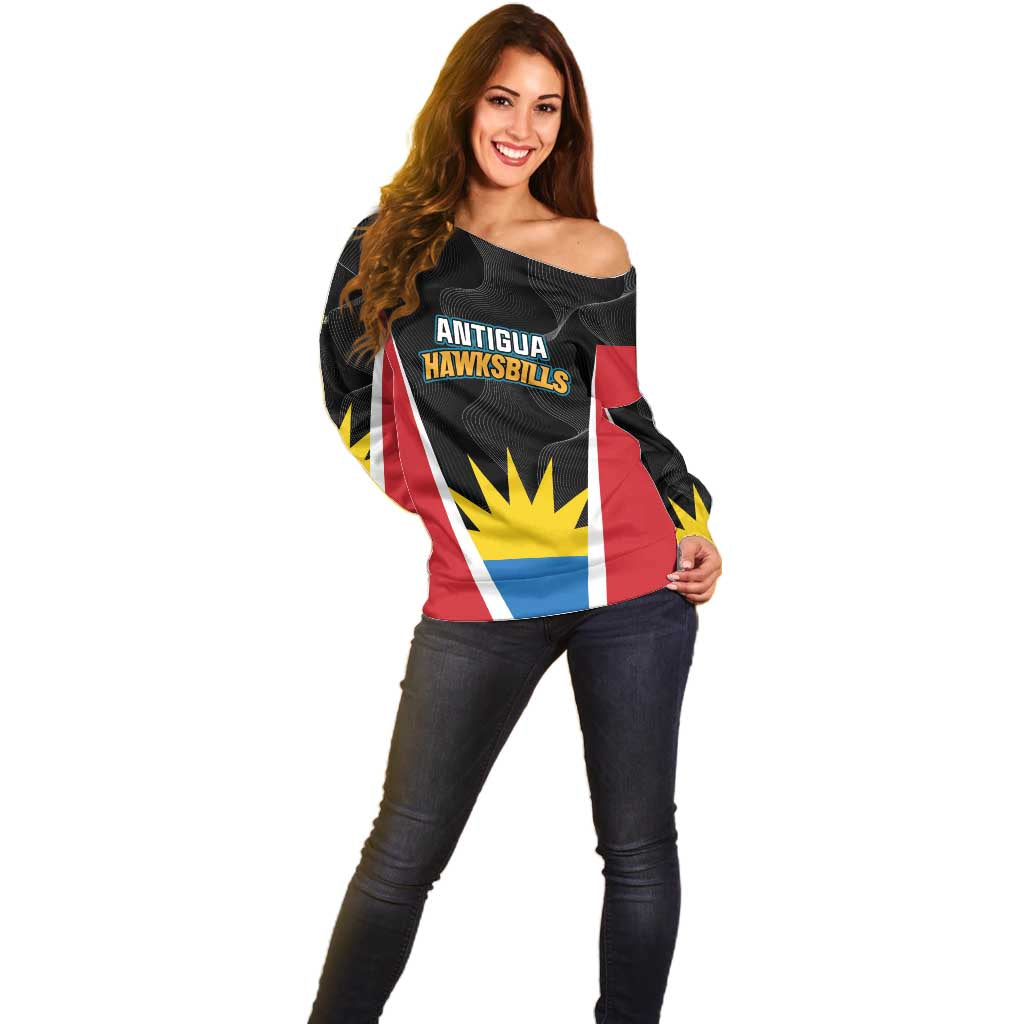 Custom Antigua Cricket Hawksbills Off Shoulder Sweater Each Endeavouring All Achieving - Wonder Print Shop