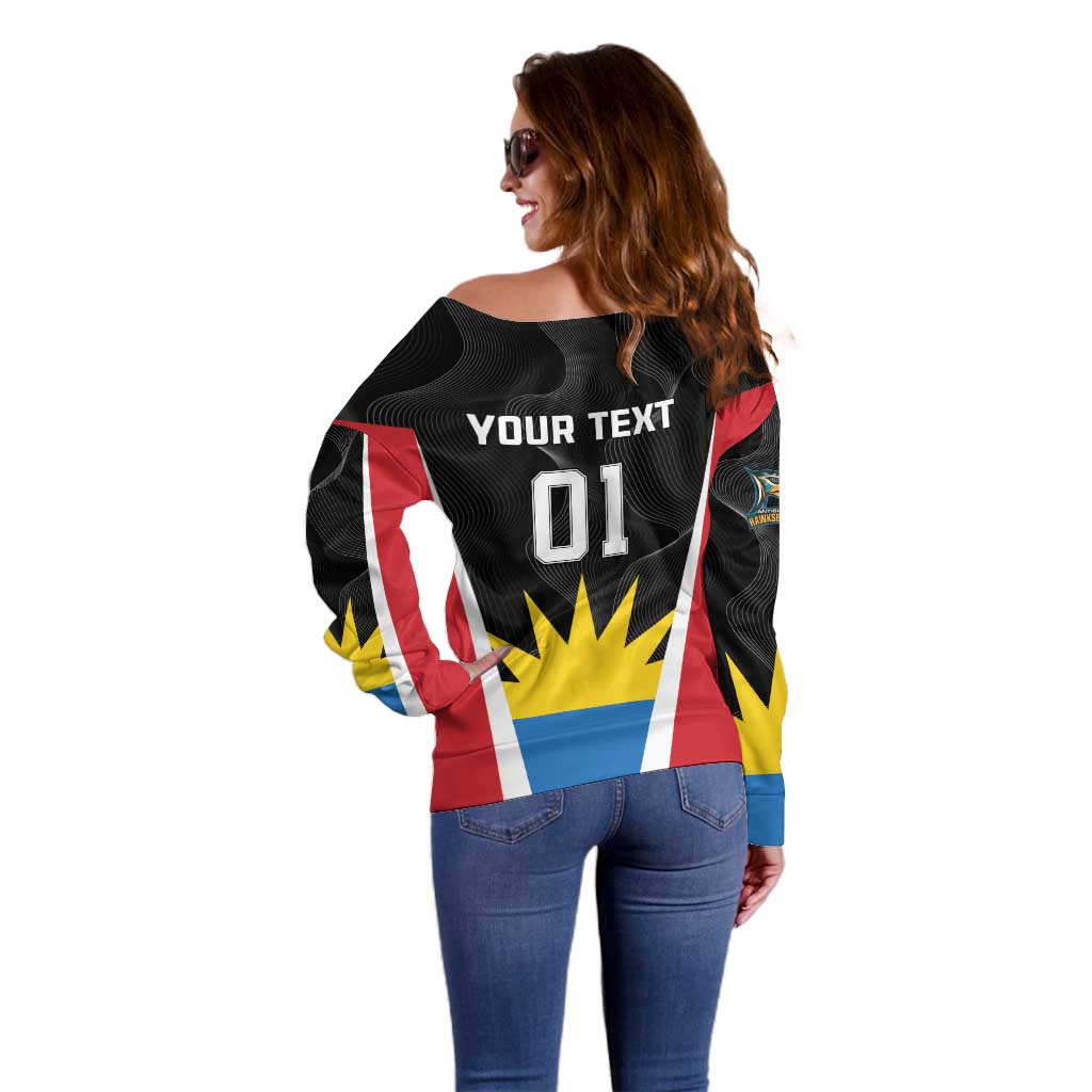 Custom Antigua Cricket Hawksbills Off Shoulder Sweater Each Endeavouring All Achieving - Wonder Print Shop