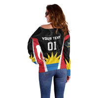 Custom Antigua Cricket Hawksbills Off Shoulder Sweater Each Endeavouring All Achieving - Wonder Print Shop