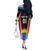 Custom Antigua Cricket Hawksbills Off The Shoulder Long Sleeve Dress Each Endeavouring All Achieving - Wonder Print Shop