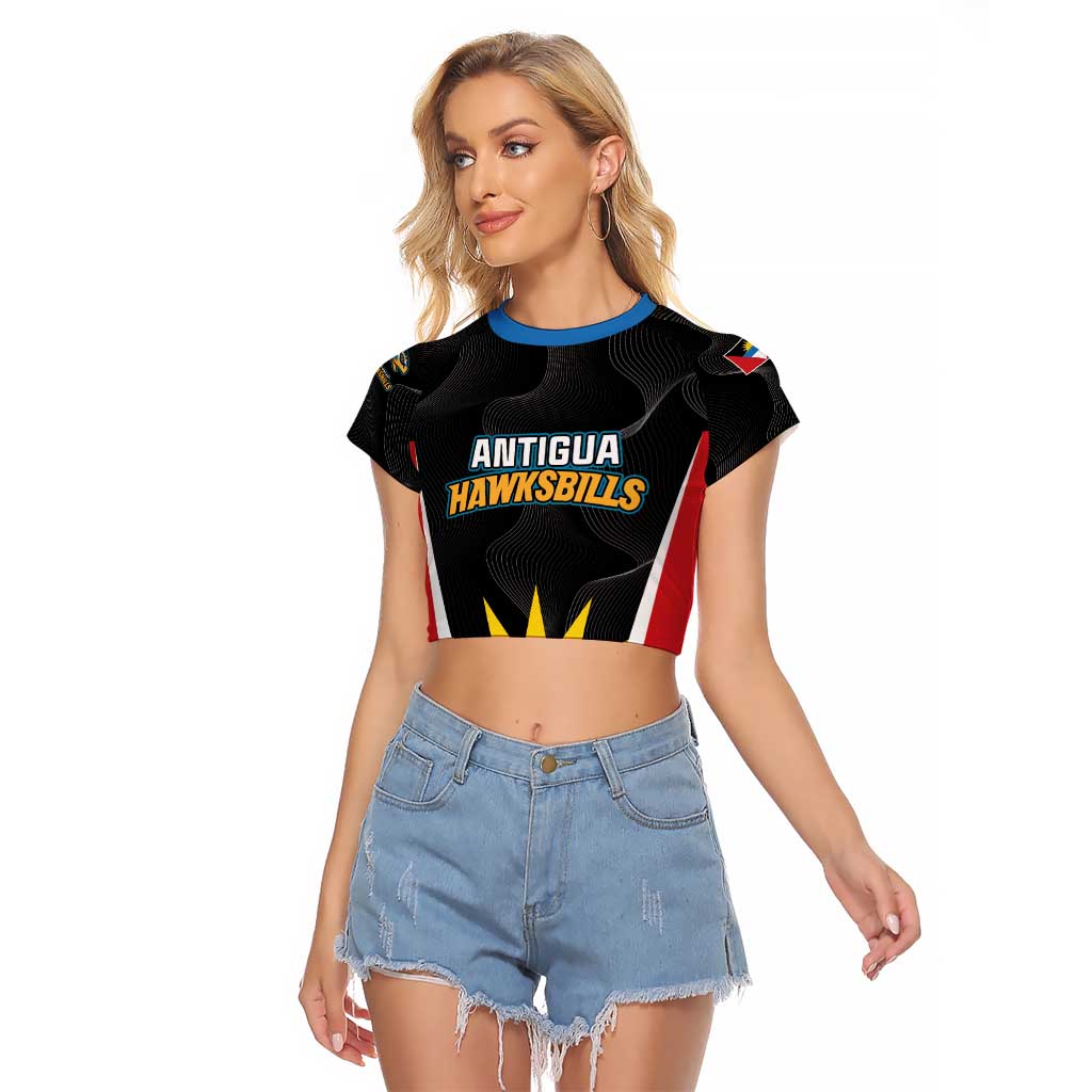 Custom Antigua Cricket Hawksbills Raglan Cropped T Shirt Each Endeavouring All Achieving - Wonder Print Shop