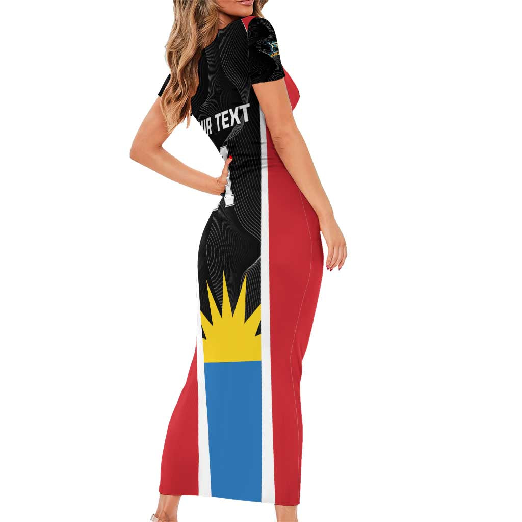 Custom Antigua Cricket Hawksbills Short Sleeve Bodycon Dress Each Endeavouring All Achieving - Wonder Print Shop