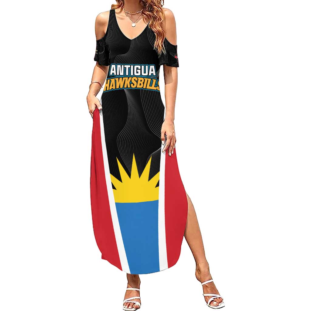 Custom Antigua Cricket Hawksbills Summer Maxi Dress Each Endeavouring All Achieving - Wonder Print Shop