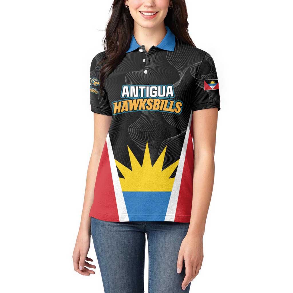 Custom Antigua Cricket Hawksbills Women Polo Shirt Each Endeavouring All Achieving - Wonder Print Shop