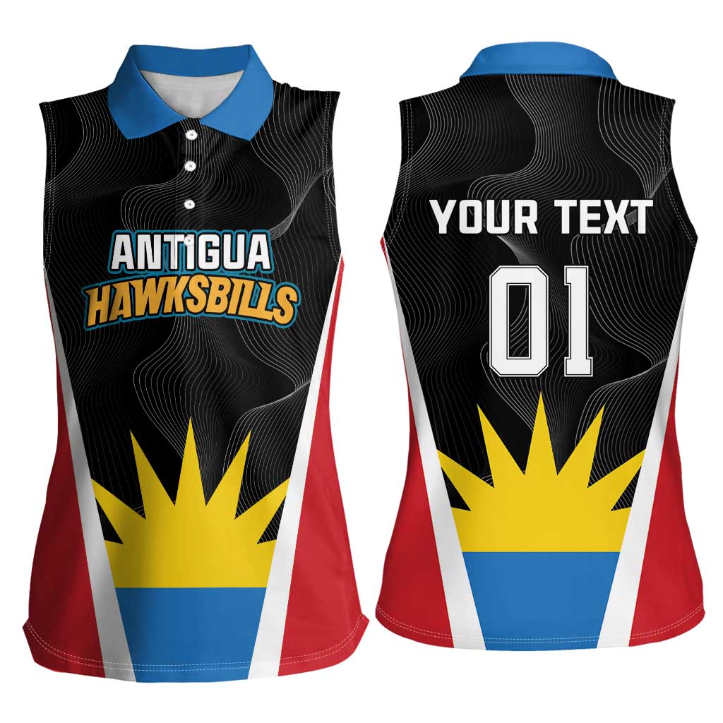 Custom Antigua Cricket Hawksbills Women Sleeveless Polo Shirt Each Endeavouring All Achieving - Wonder Print Shop