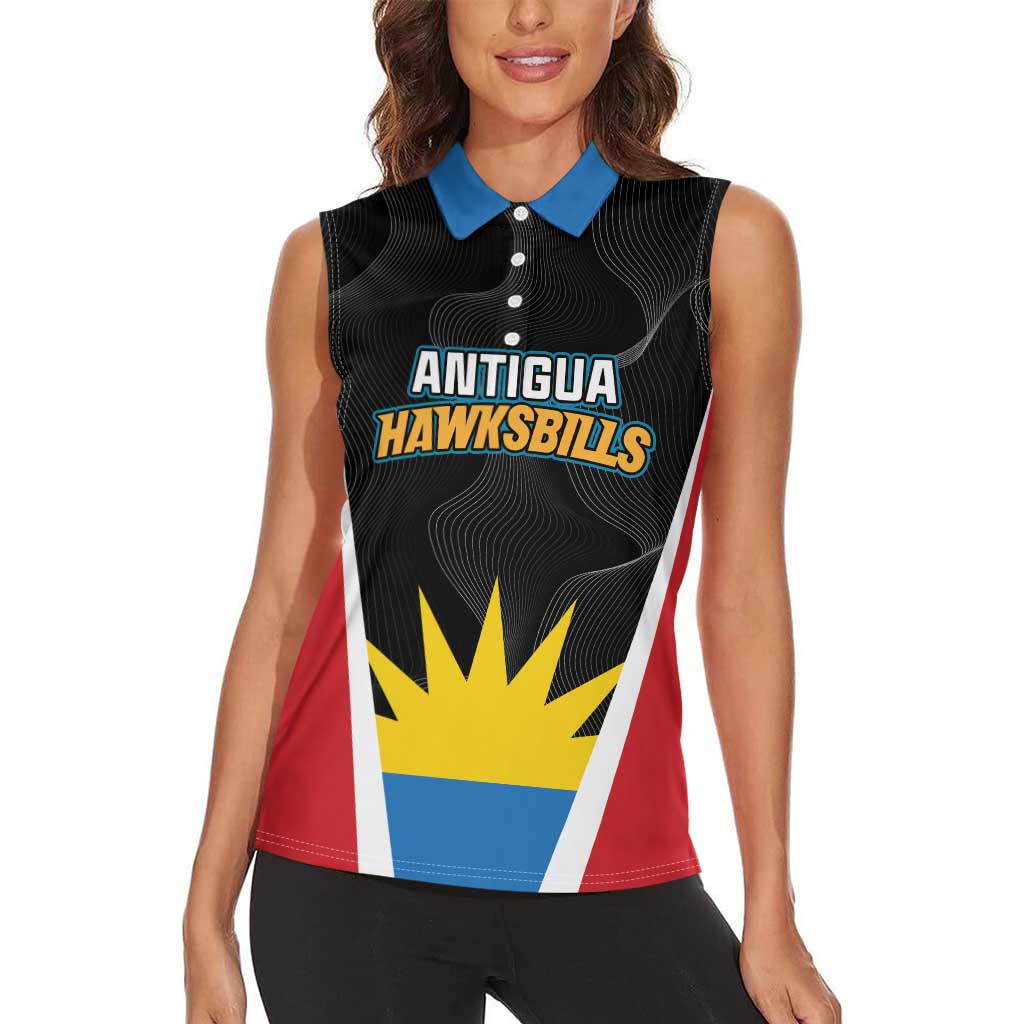 Custom Antigua Cricket Hawksbills Women Sleeveless Polo Shirt Each Endeavouring All Achieving - Wonder Print Shop