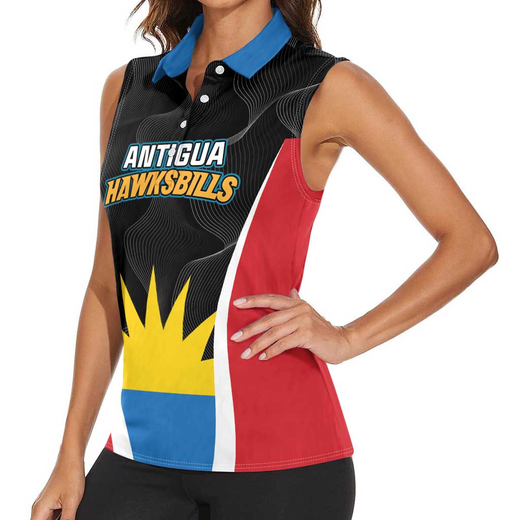 Custom Antigua Cricket Hawksbills Women Sleeveless Polo Shirt Each Endeavouring All Achieving - Wonder Print Shop