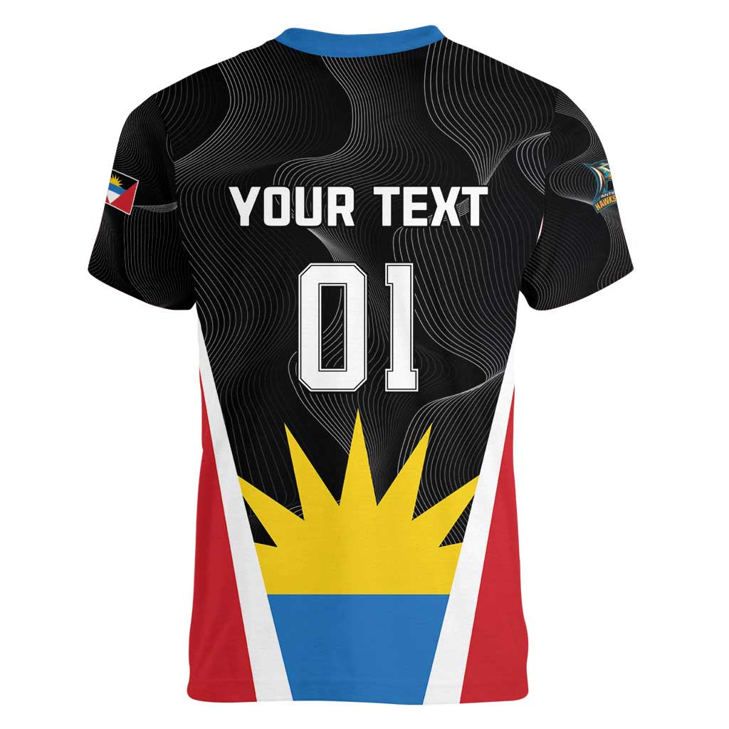 Custom Antigua Cricket Hawksbills Women V-Neck T-Shirt Each Endeavouring All Achieving - Wonder Print Shop