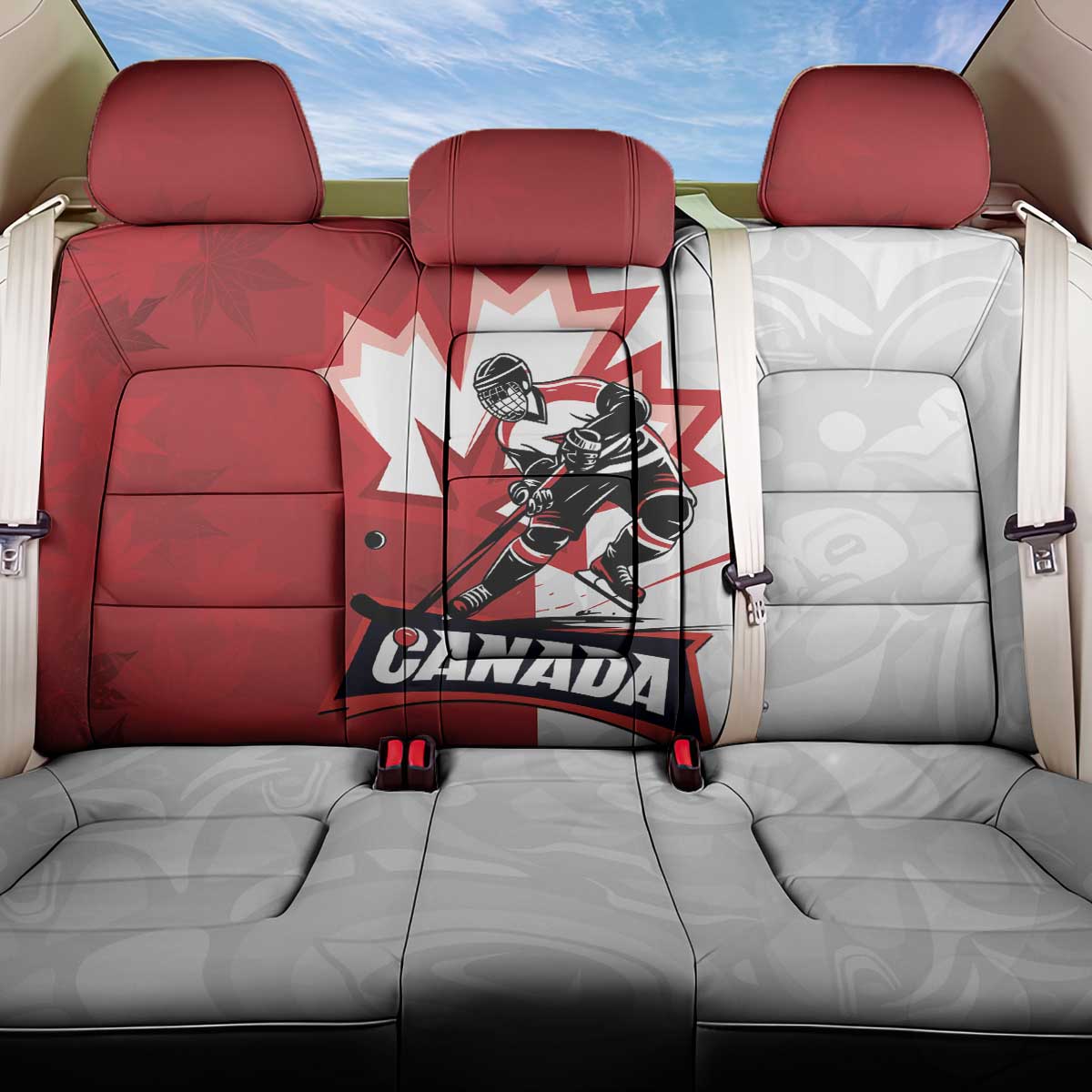 Canada Ice Hockey Team Back Car Seat Cover Maple Leaf Go Champions