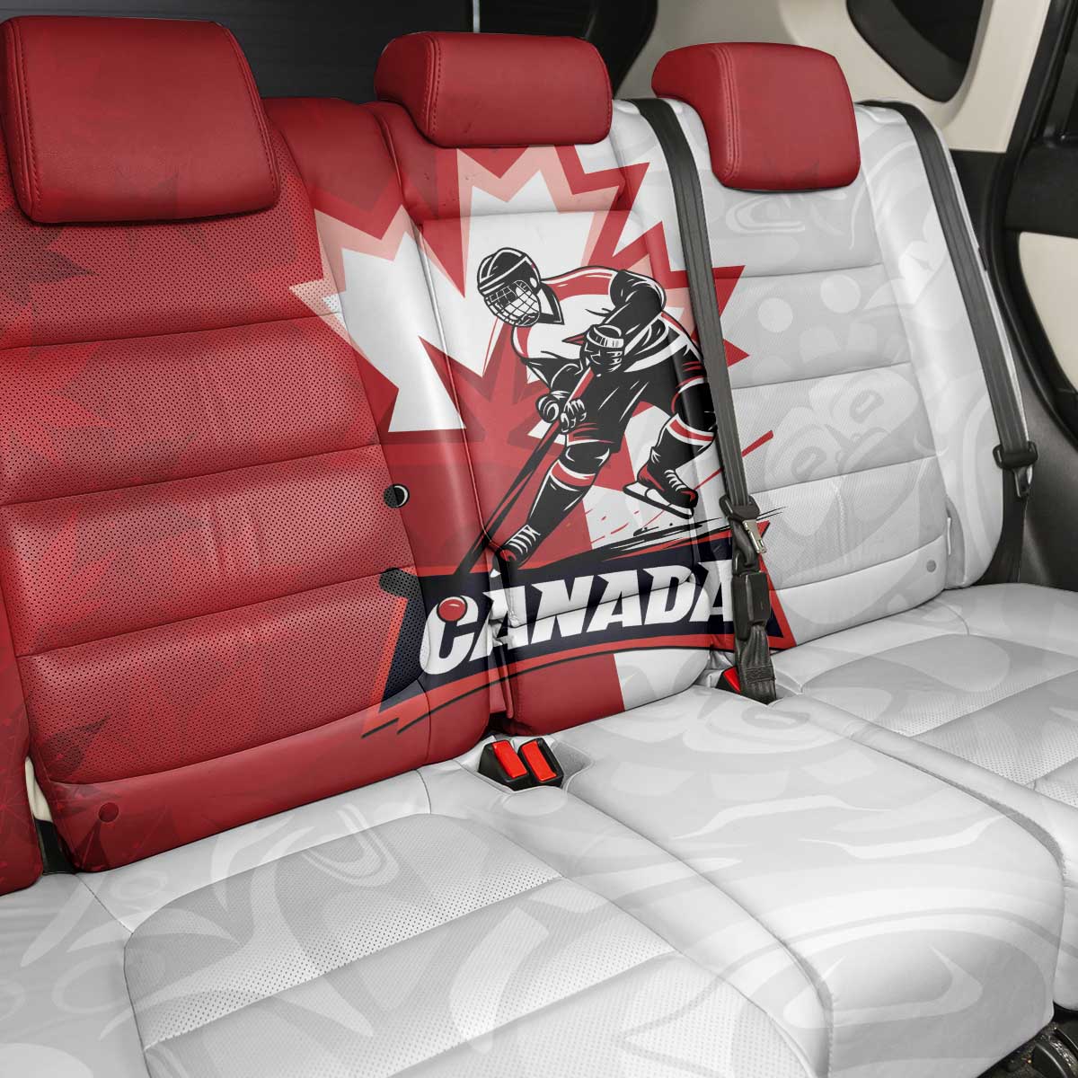 Canada Ice Hockey Team Back Car Seat Cover Maple Leaf Go Champions