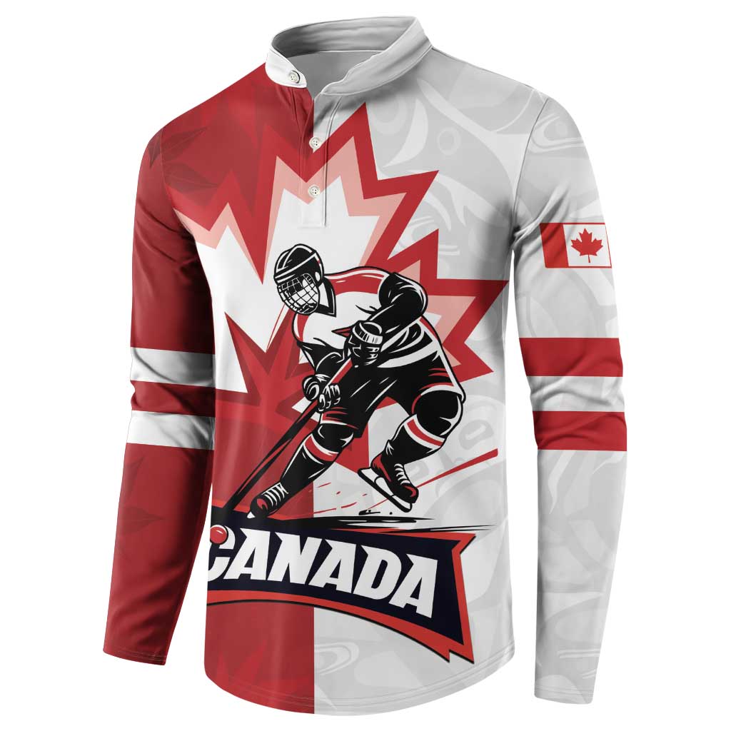 Custom Canada Ice Hockey Team Button Sweatshirt Maple Leaf Go Champions