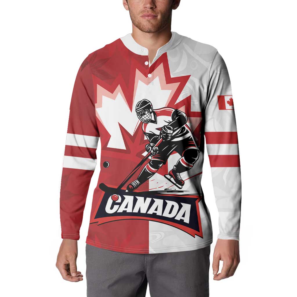 Custom Canada Ice Hockey Team Button Sweatshirt Maple Leaf Go Champions