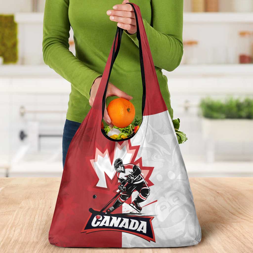 Canada Ice Hockey Team Grocery Bag Maple Leaf Go Champions
