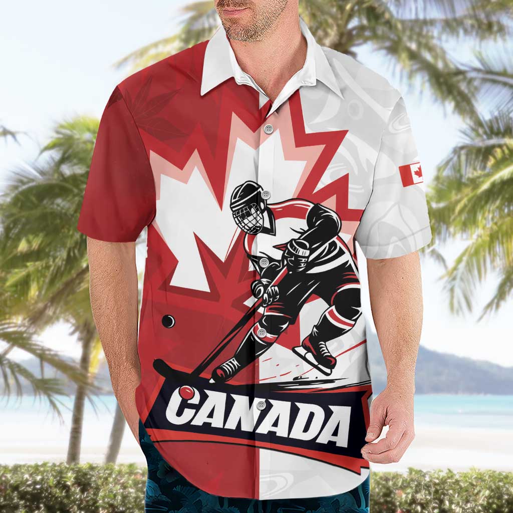 Custom Canada Ice Hockey Team Hawaiian Shirt Maple Leaf Go Champions