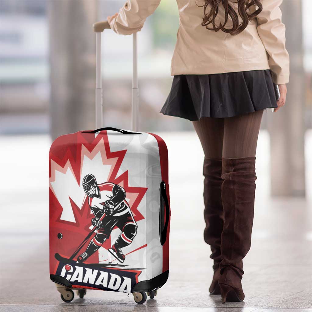 Canada Ice Hockey Team Luggage Cover Maple Leaf Go Champions