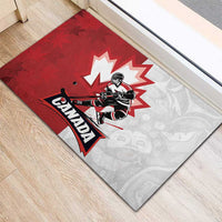 Canada Ice Hockey Team Rubber Doormat Maple Leaf Go Champions