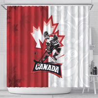 Canada Ice Hockey Team Shower Curtain Maple Leaf Go Champions
