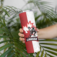 Custom Canada Ice Hockey Team Skinny Tumbler Maple Leaf Go Champions