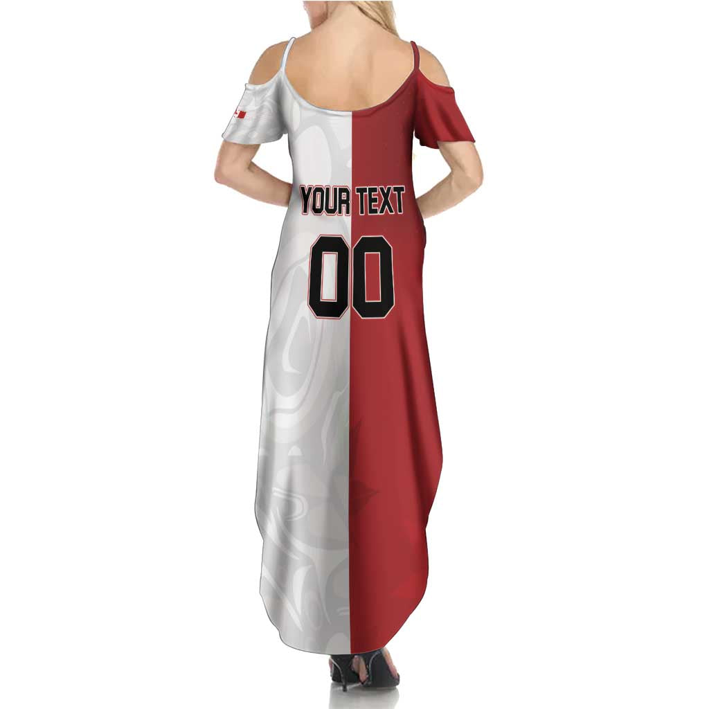 Custom Canada Ice Hockey Team Summer Maxi Dress Maple Leaf Go Champions