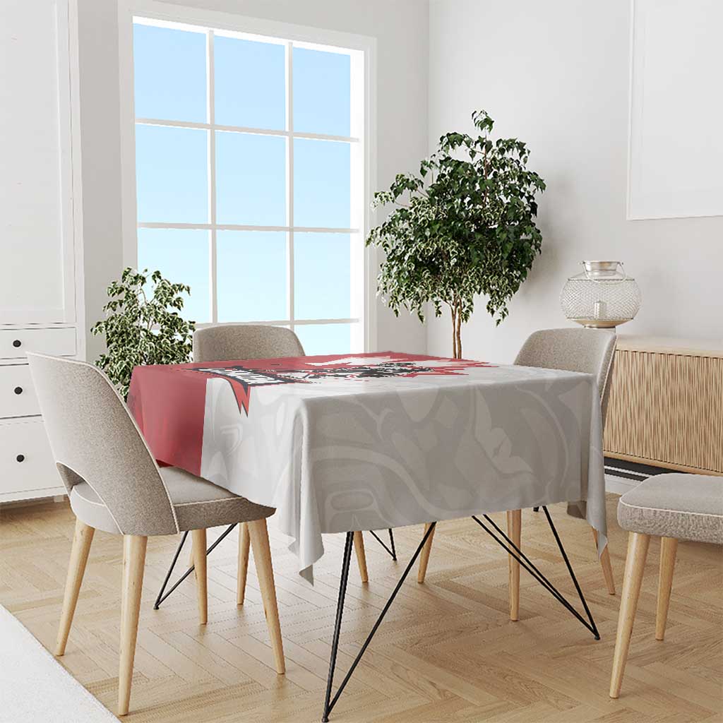 Canada Ice Hockey Team Tablecloth Maple Leaf Go Champions