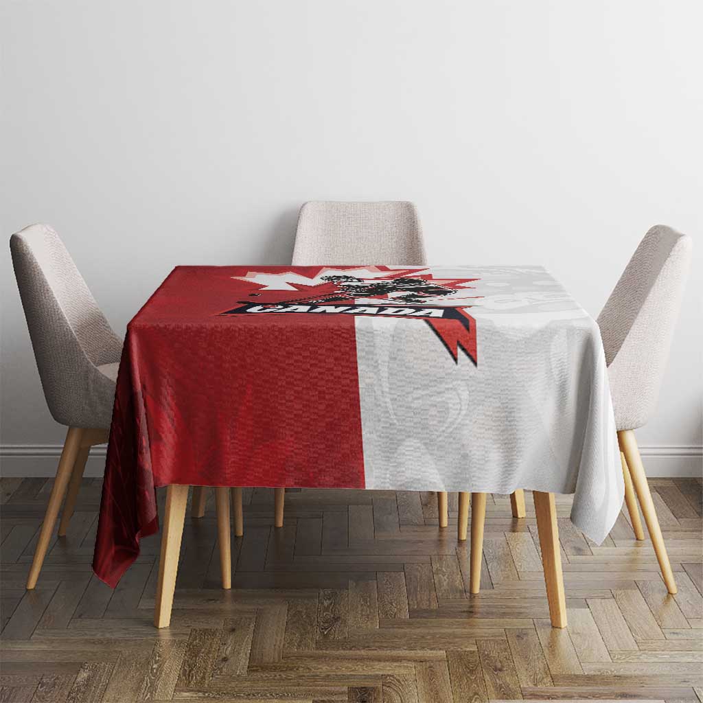 Canada Ice Hockey Team Tablecloth Maple Leaf Go Champions