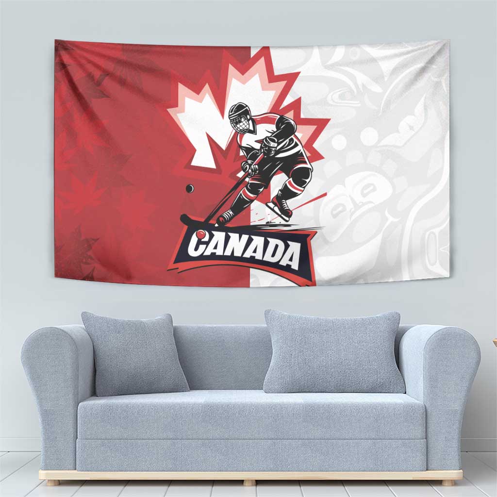 Canada Ice Hockey Team Tapestry Maple Leaf Go Champions