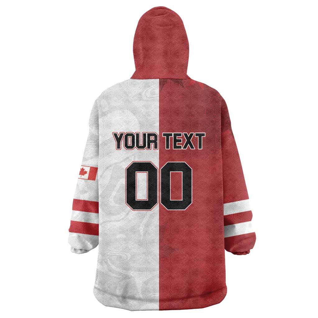 Custom Canada Ice Hockey Team Wearable Blanket Hoodie Maple Leaf Go Champions