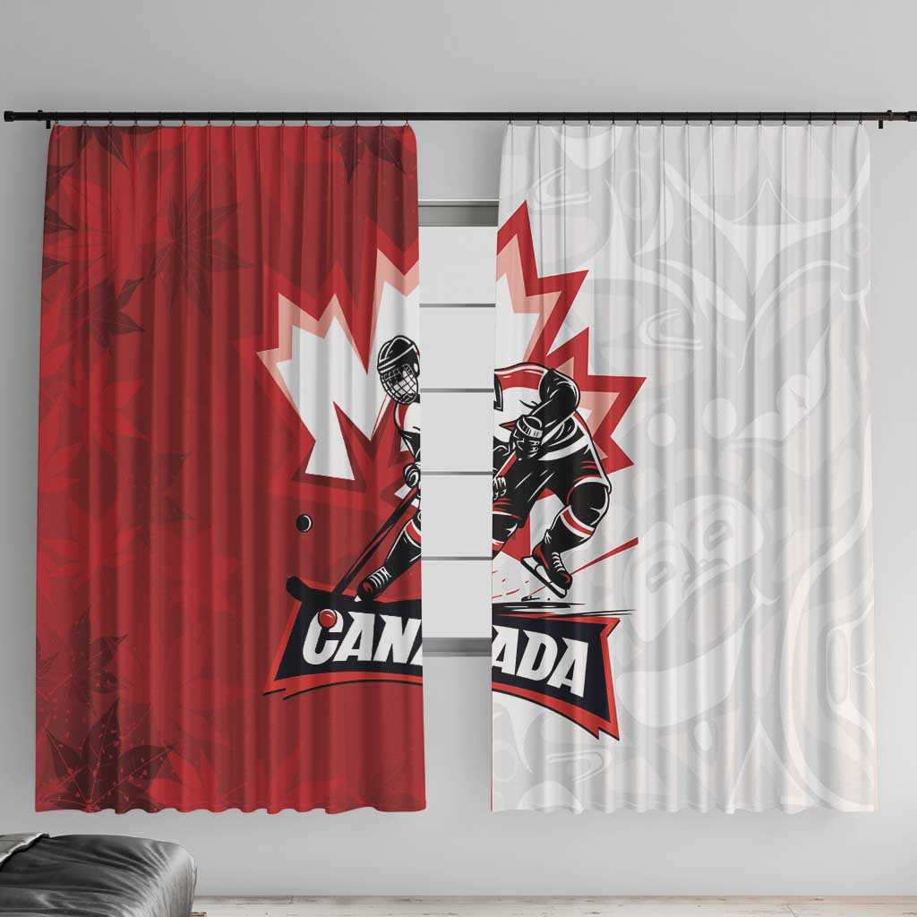 Canada Ice Hockey Team Window Curtain Maple Leaf Go Champions