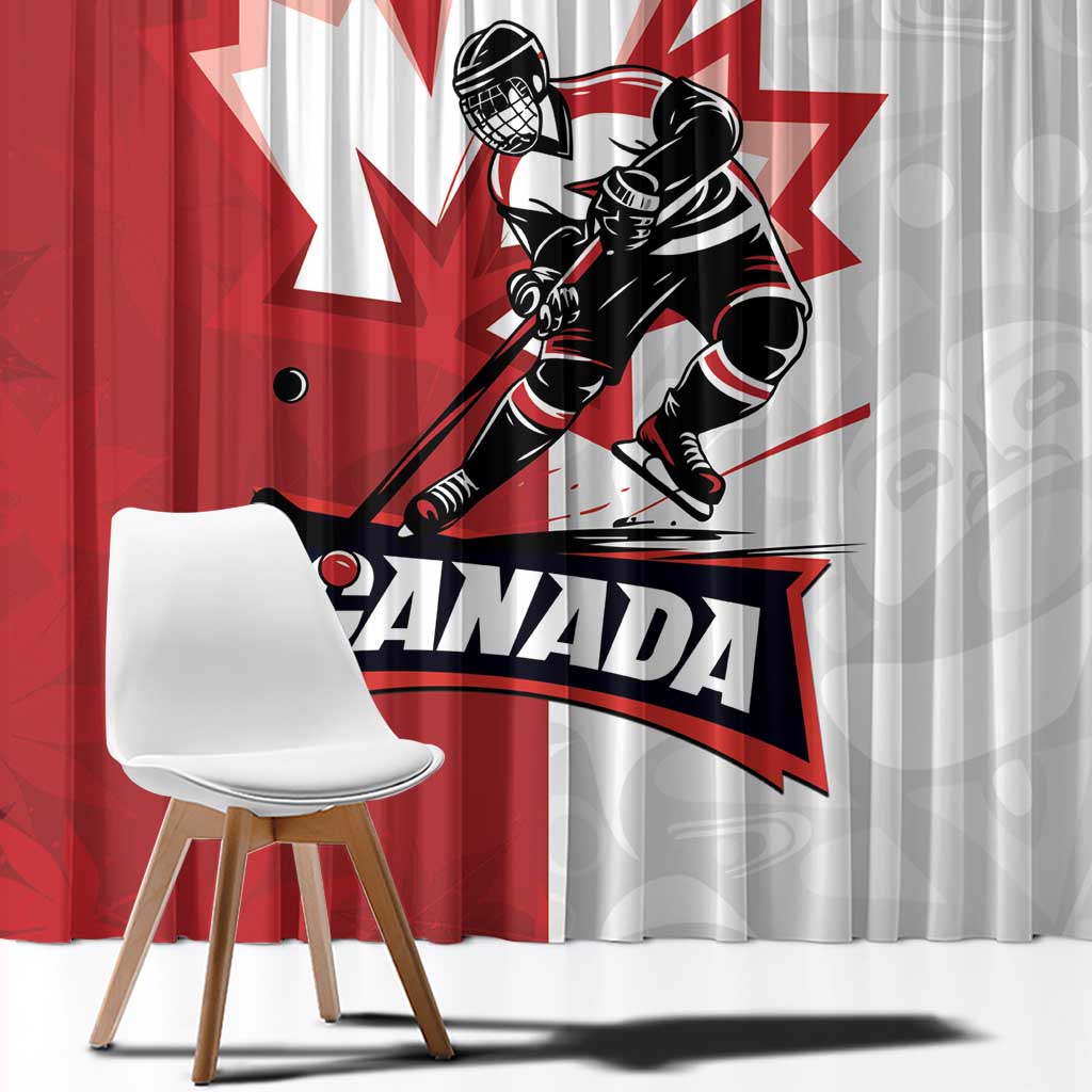 Canada Ice Hockey Team Window Curtain Maple Leaf Go Champions