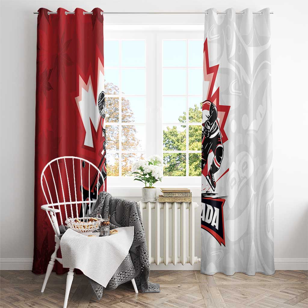 Canada Ice Hockey Team Window Curtain Maple Leaf Go Champions