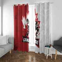Canada Ice Hockey Team Window Curtain Maple Leaf Go Champions