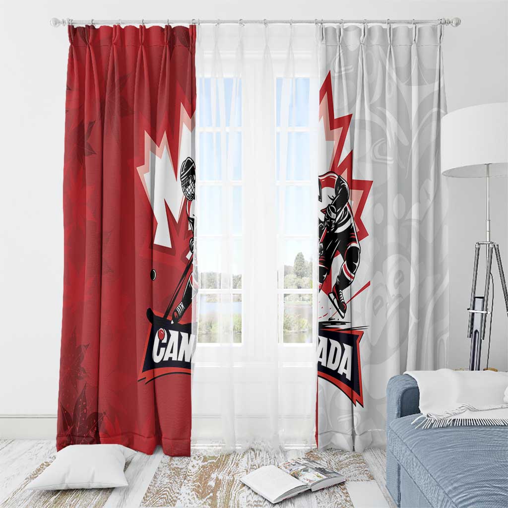 Canada Ice Hockey Team Window Curtain Maple Leaf Go Champions