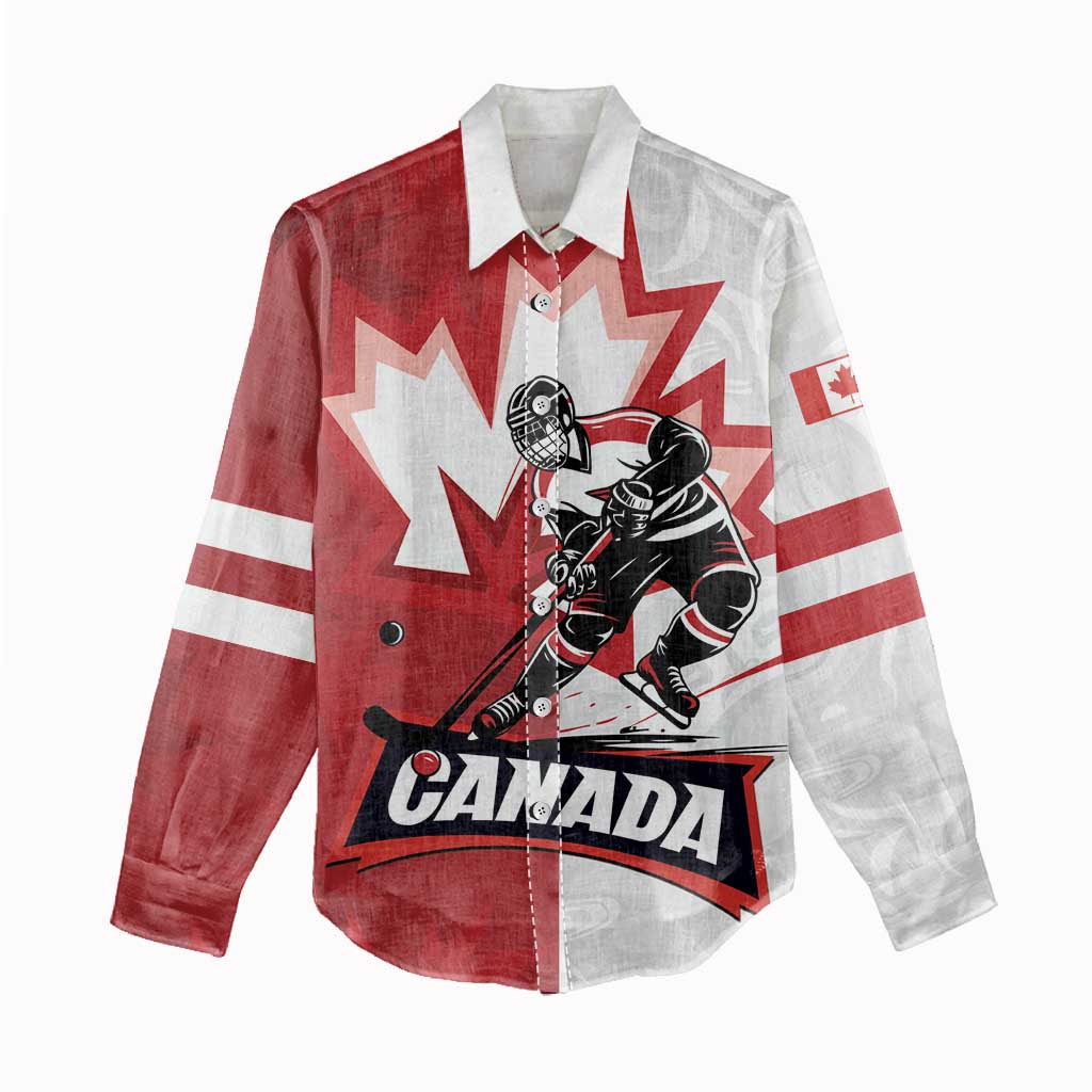 Custom Canada Ice Hockey Team Women Casual Shirt Maple Leaf Go Champions