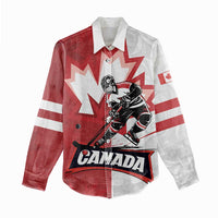Custom Canada Ice Hockey Team Women Casual Shirt Maple Leaf Go Champions