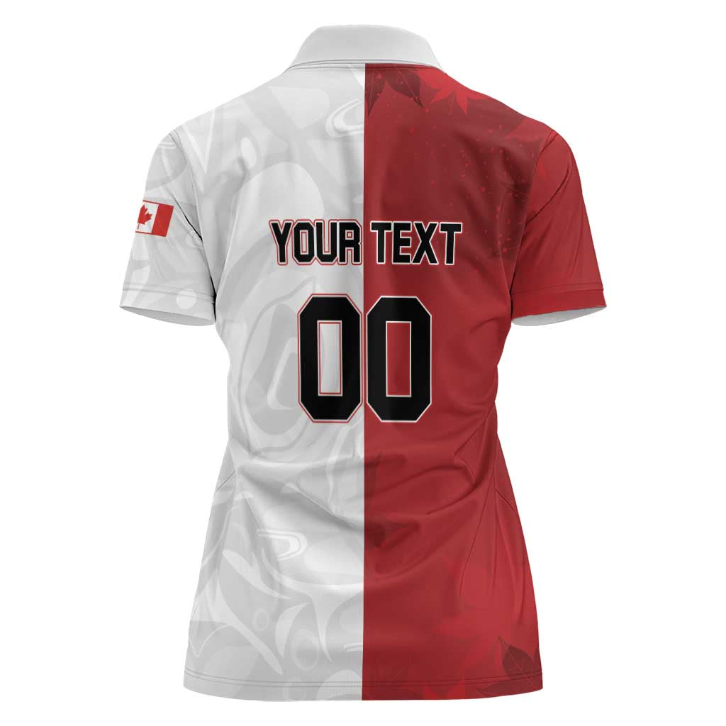 Custom Canada Ice Hockey Team Women Polo Shirt Maple Leaf Go Champions