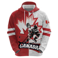 Custom Canada Ice Hockey Team Zip Hoodie Maple Leaf Go Champions