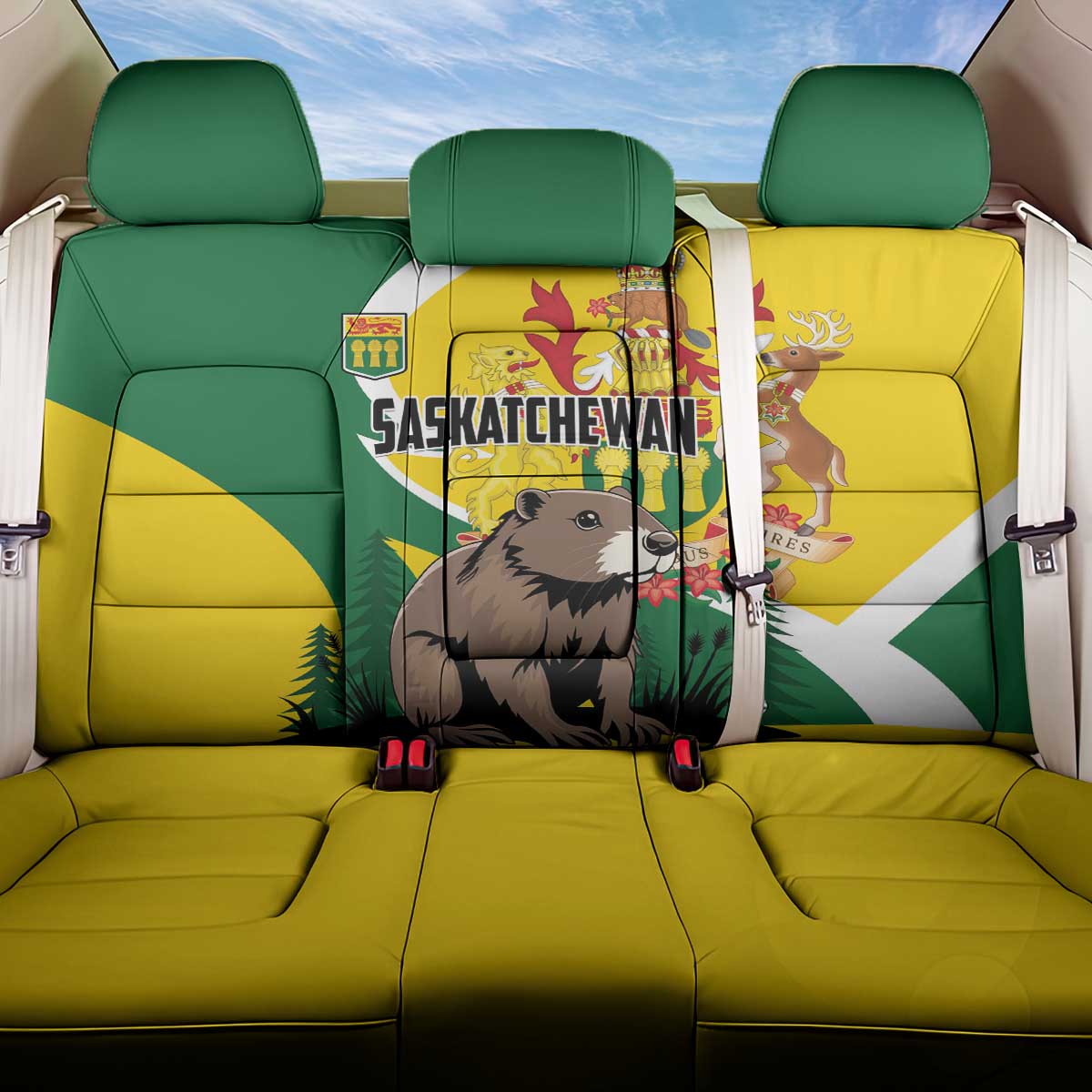 Canada Saskatchewan Province Back Car Seat Cover Multis e Gentibus Vires
