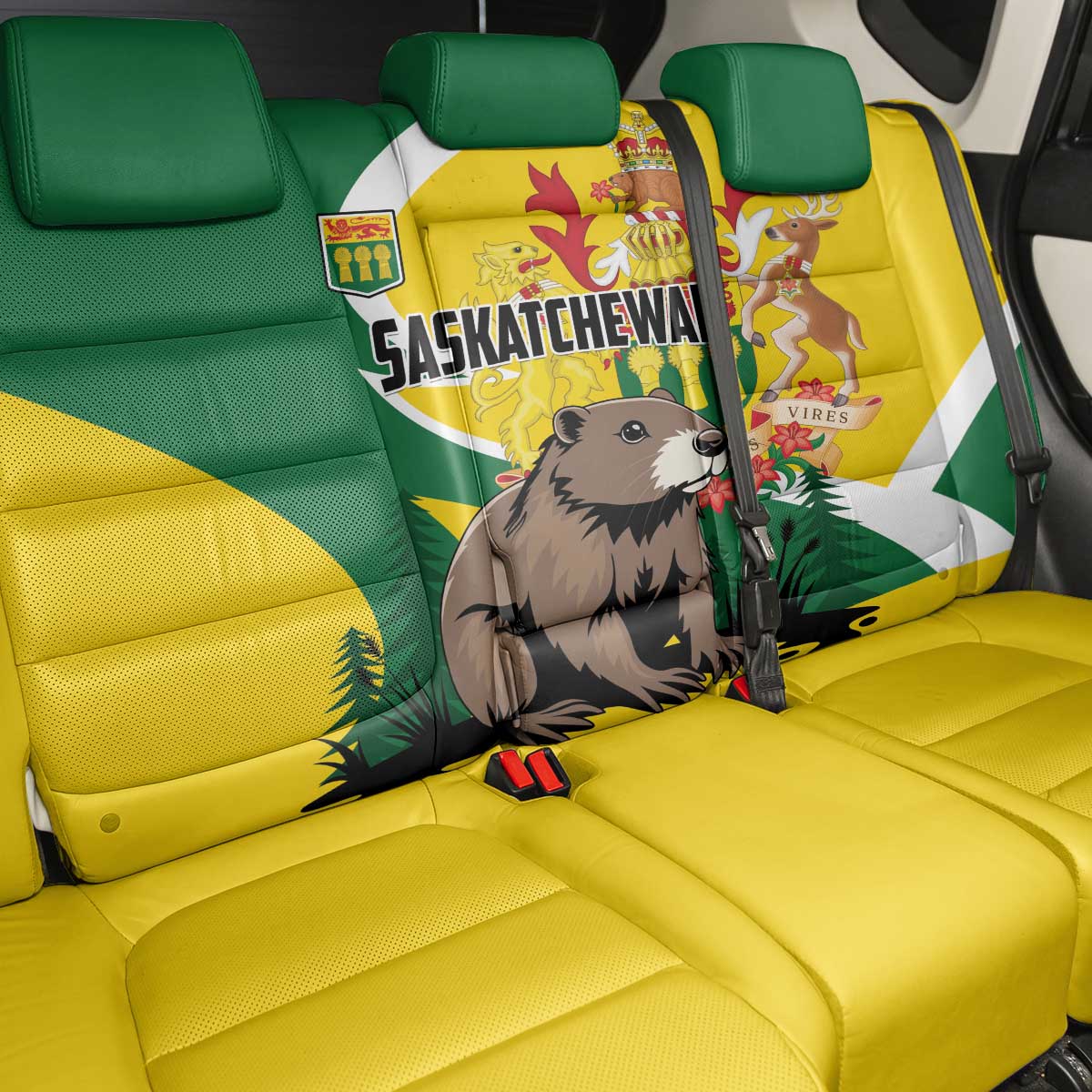 Canada Saskatchewan Province Back Car Seat Cover Multis e Gentibus Vires