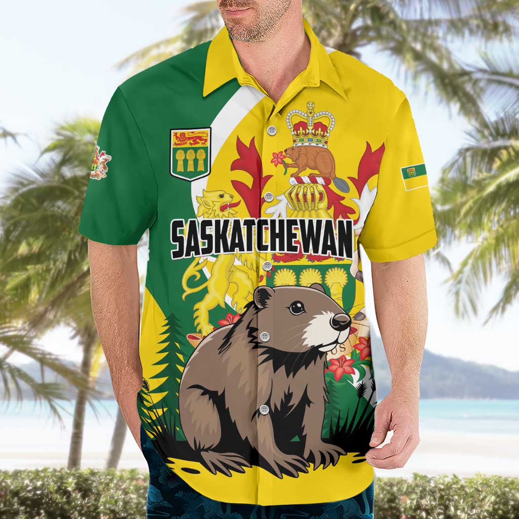 Personalized Canada Saskatchewan Province Hawaiian Shirt Multis e Gentibus Vires
