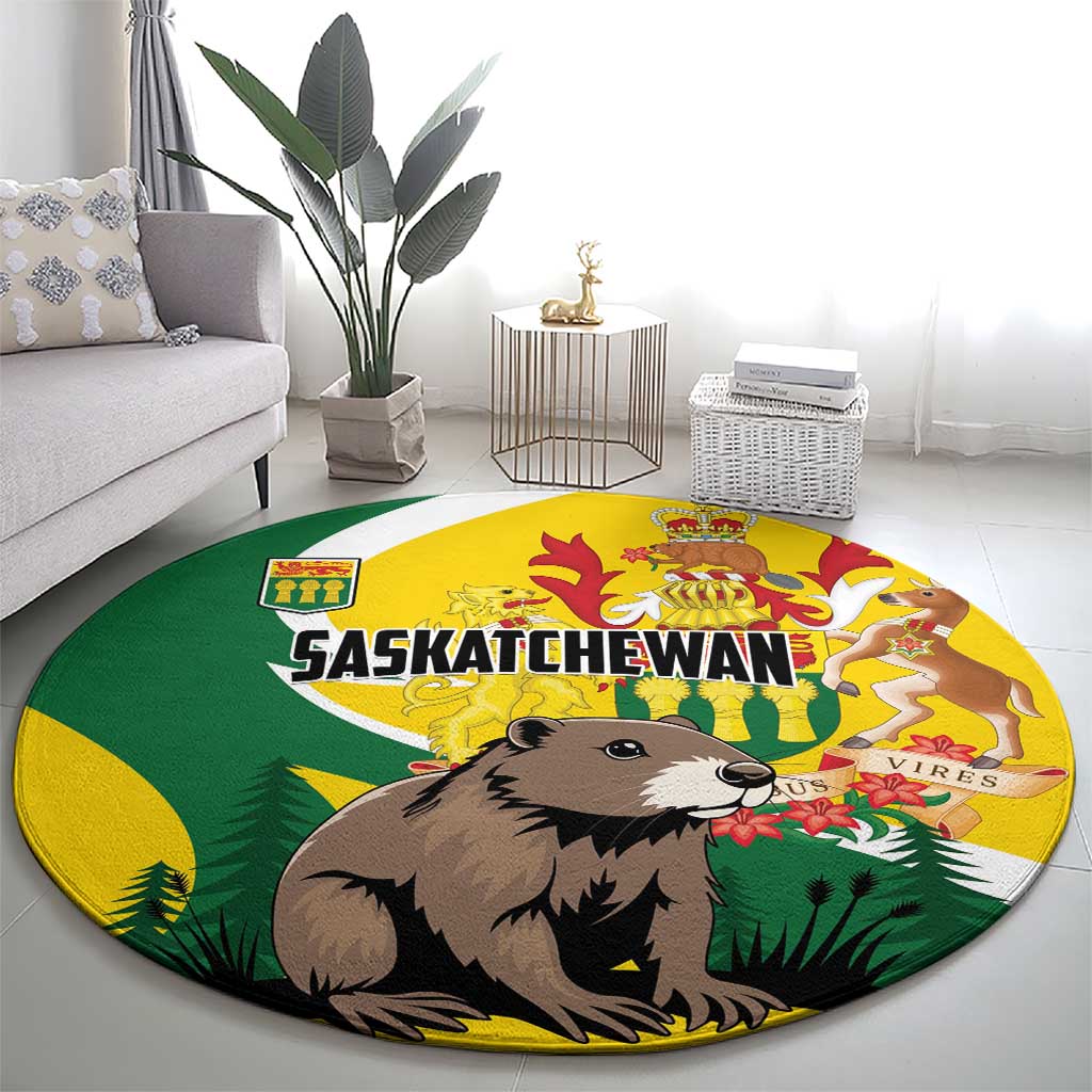 Canada Saskatchewan Province Round Carpet Multis e Gentibus Vires