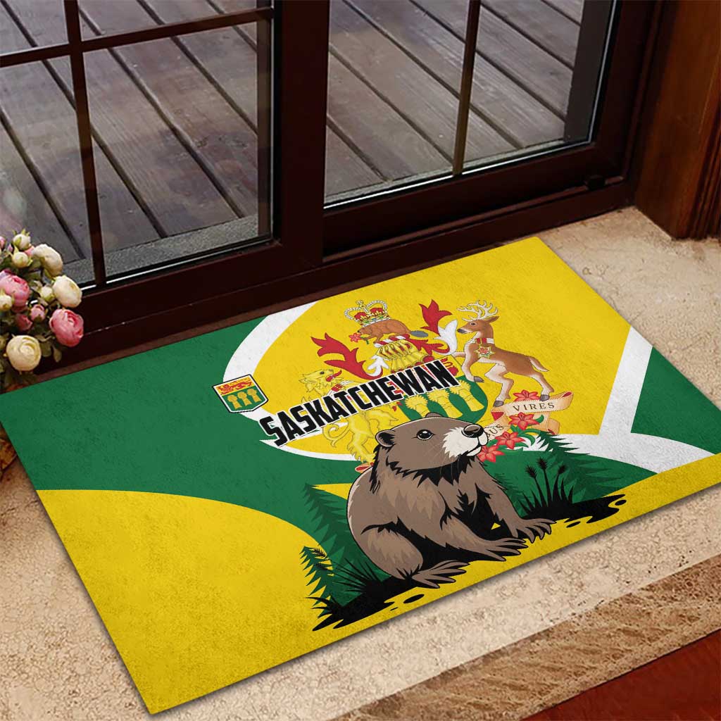 Canada Saskatchewan Province Rubber Doormat Multis e Gentibus Vires