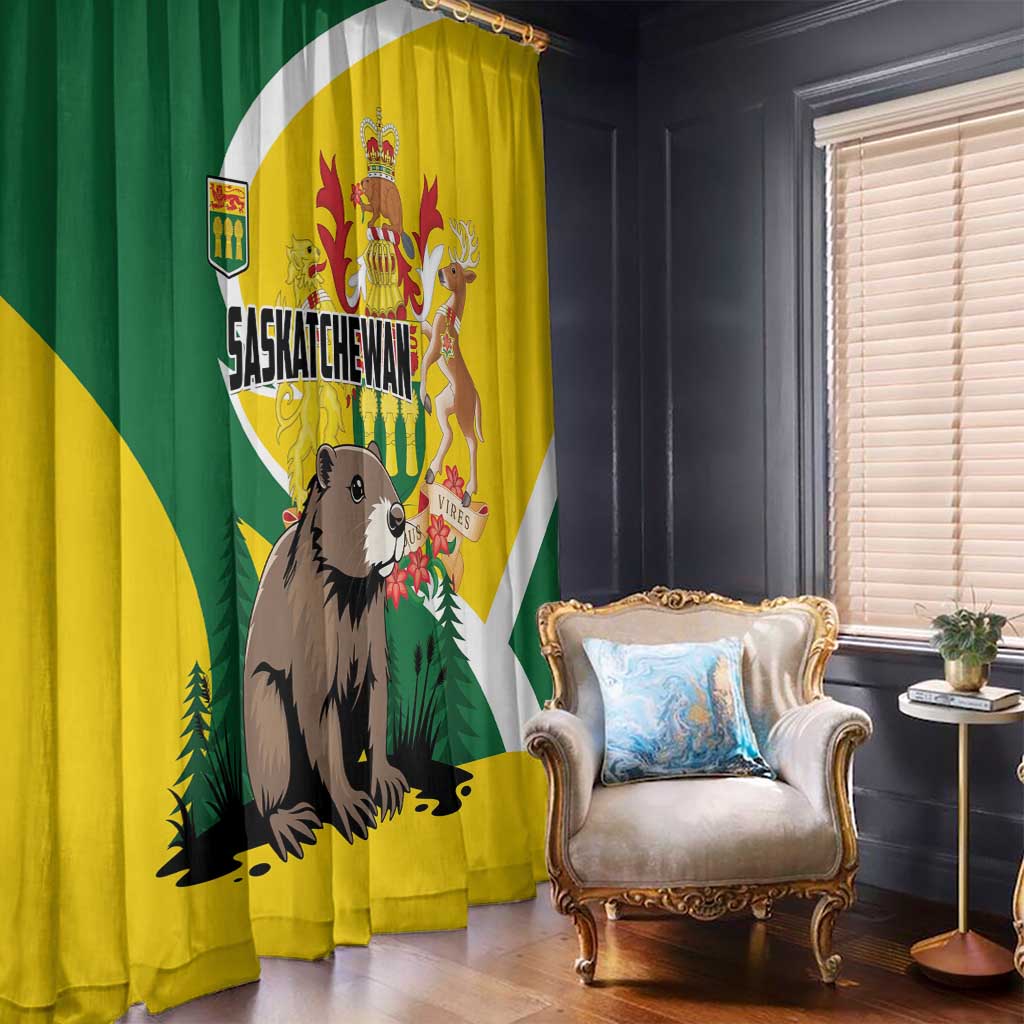 Canada Saskatchewan Province Window Curtain Multis e Gentibus Vires