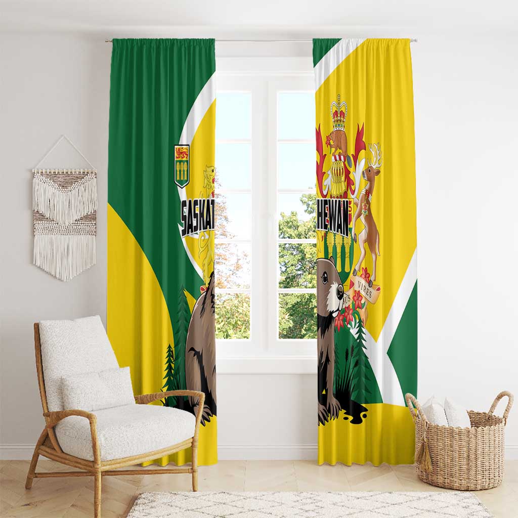 Canada Saskatchewan Province Window Curtain Multis e Gentibus Vires
